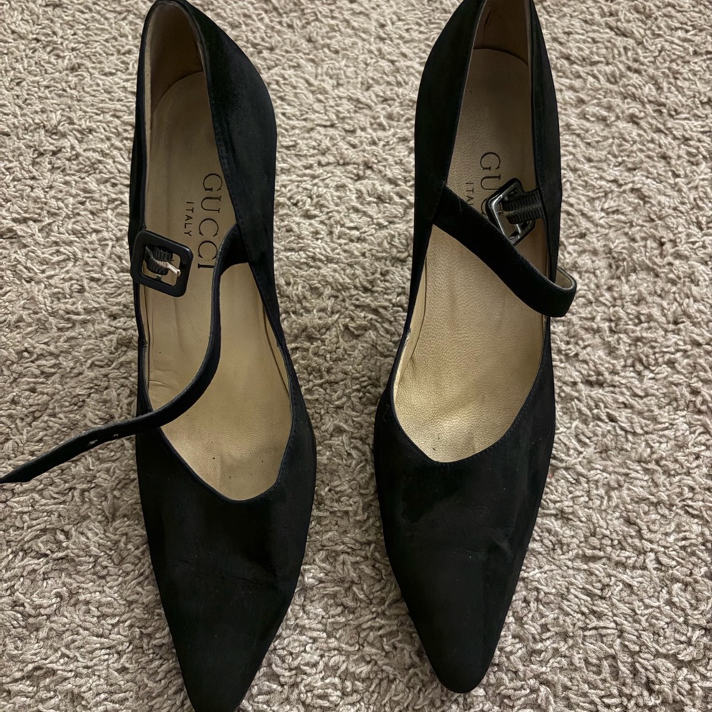 Gucci Women's Black Heeled Mary Janes